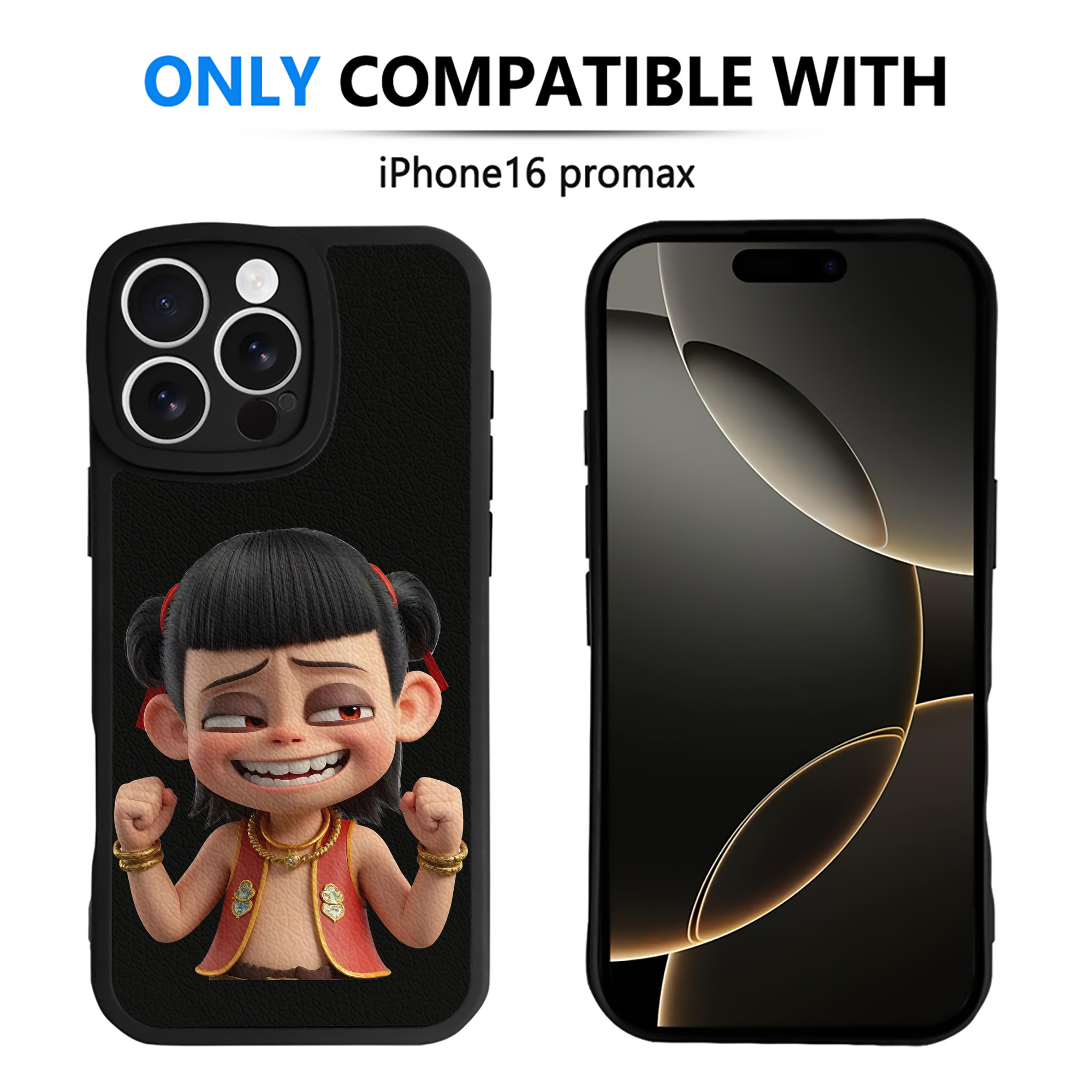 （画像用） Ne Zha 2 ナタ 魔童の大暴れ 【iPhone 16シリーズ対応】シリコンスマホケース（レザー調） 材質：シリコン
